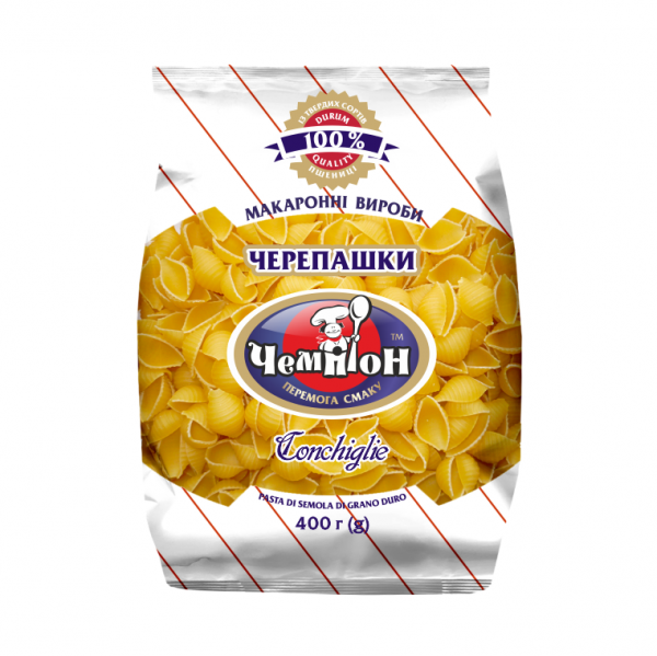 Макаронні вироби ЧЕМПІОН Черепашки, 400 г